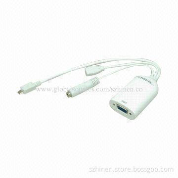 MHL to VGA and Stereo Audio Adapter, Supports All Bandwidth Between 25-75MHz